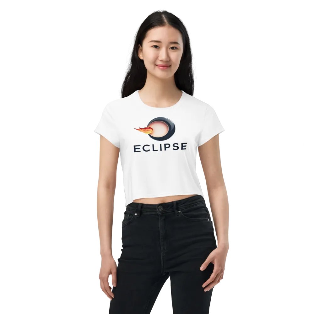 Eclipse Women's Crop Tee - Celestial White Design product image (7)