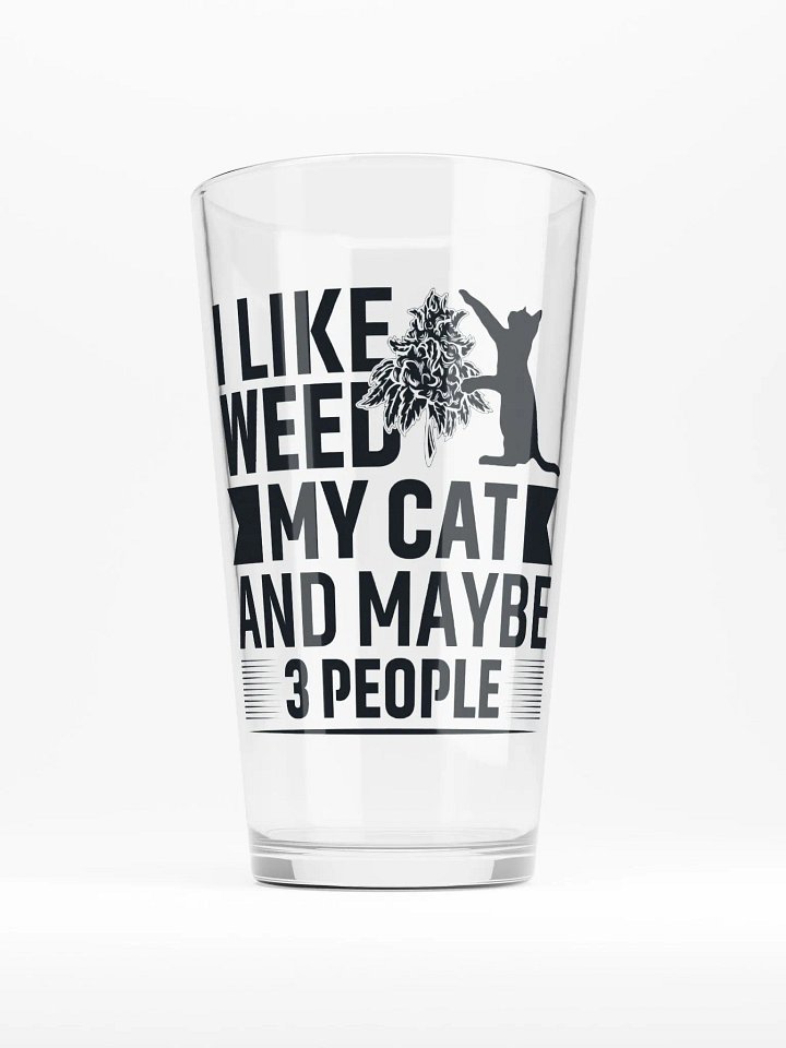 I Like Weed, My Cat & Maybe 3 People - Shaker Pint Glass product image (1)