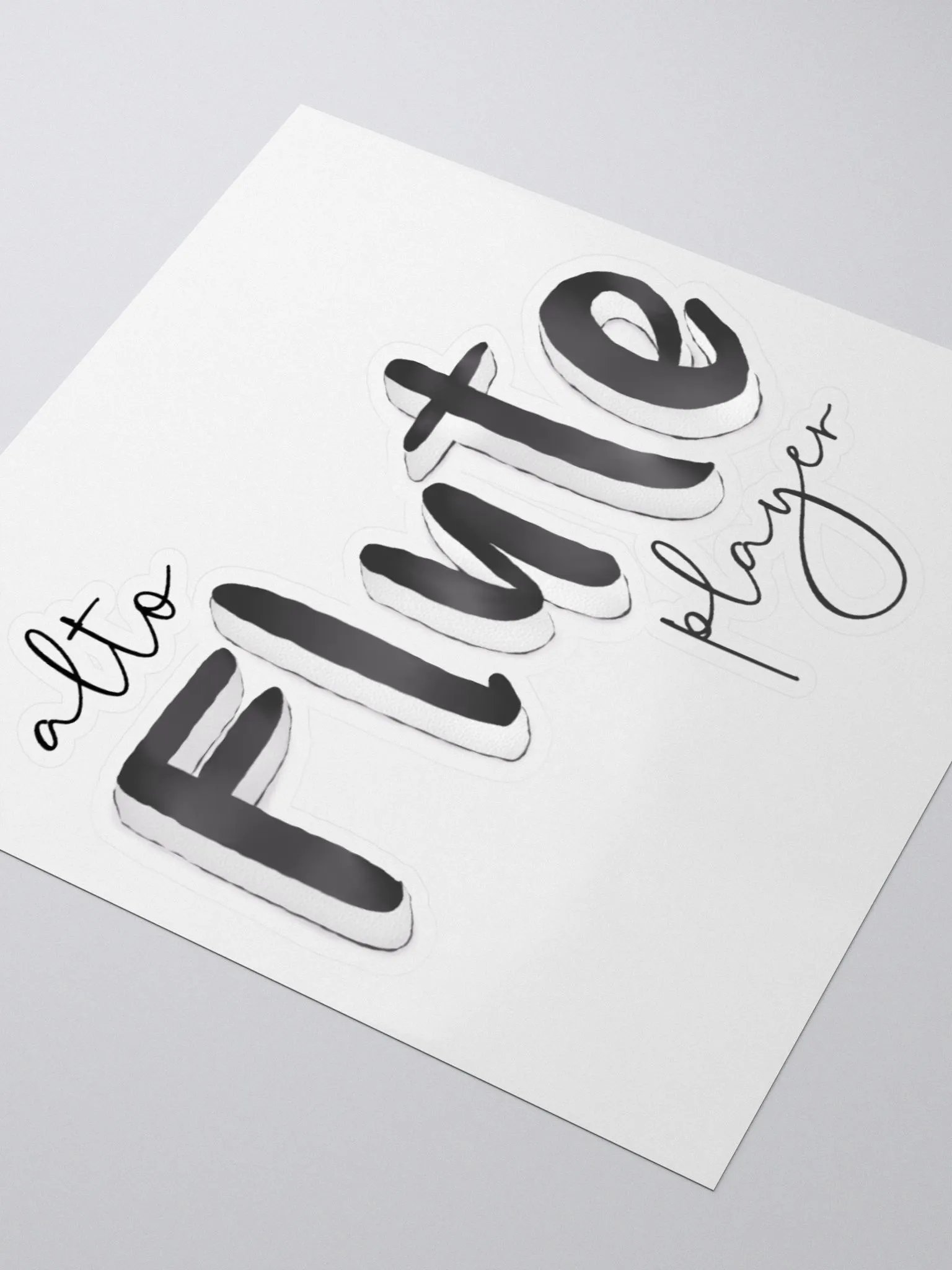 3D Alto Flute Player Typography Sticker product image (3)