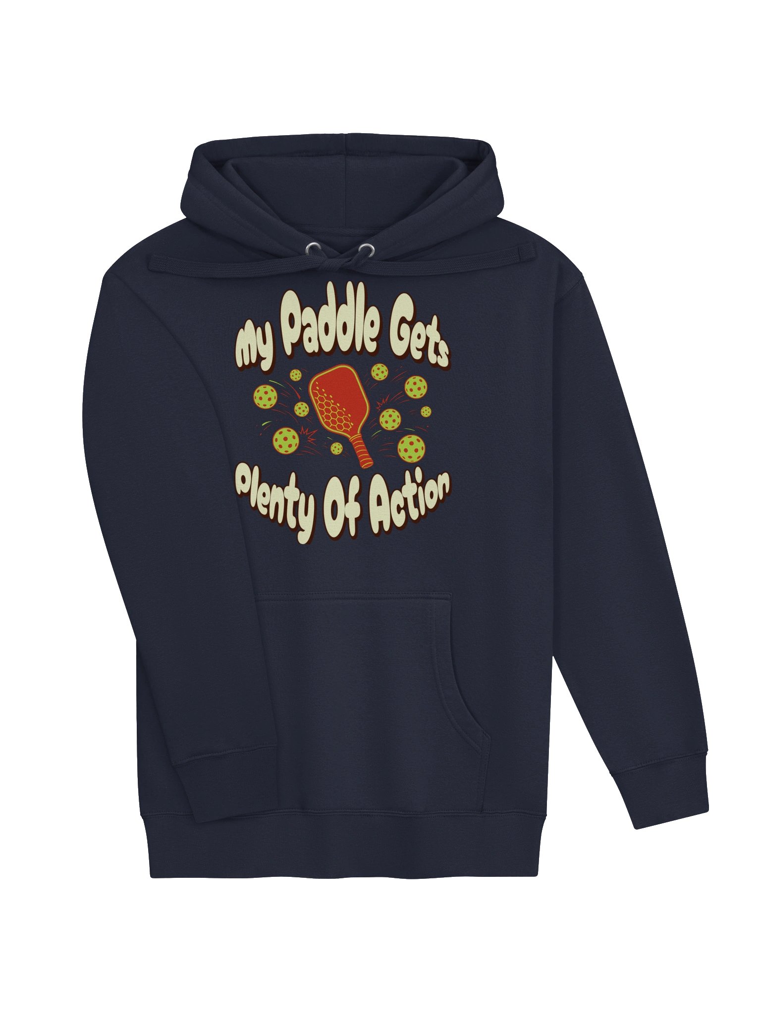 My Paddle Gets Plenty of Action Funny Pickleball Hoodie product image (1)