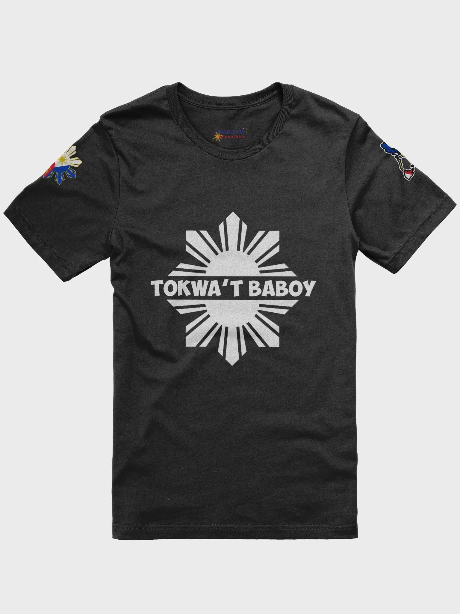 Tokwa't Baboy BLACK TEE Pork Tofu Philippines Cuisine, Filipino Foodie, SHORT SLEEVE + SHOULDER PATCHES, Dark Tones T-Shirt Option product image (6)