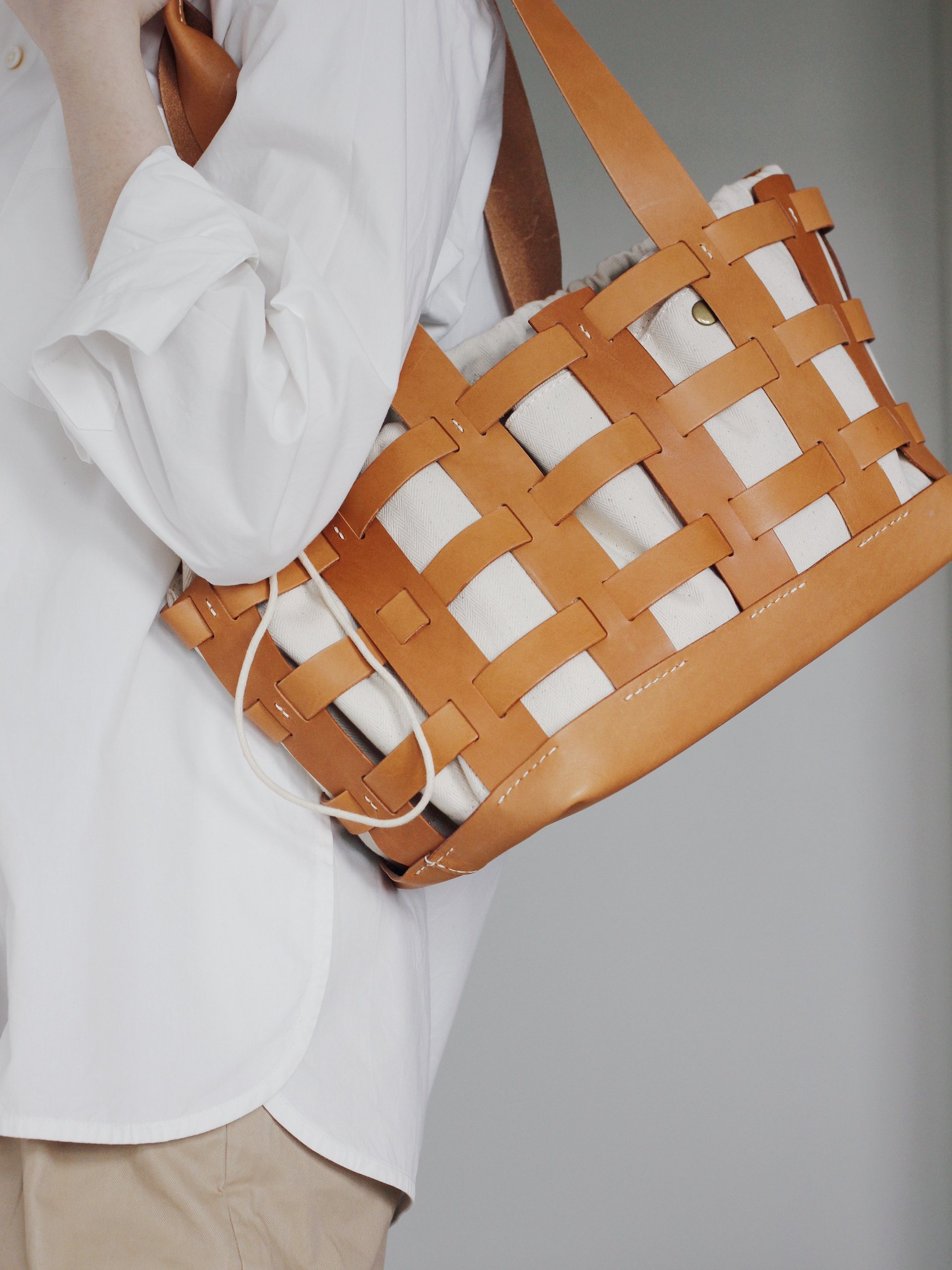 Vegetable Tanned Leather Caged Tote Bag - Large product image (3)