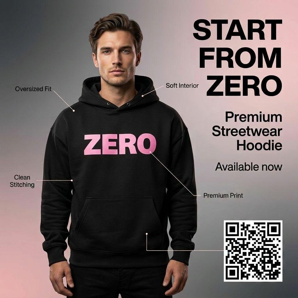 Bold Pink 'ZERO' Unisex Hoodie product image (27)