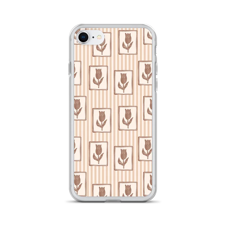 Vintage Tulip Stripe Aesthetic Clear iPhone Case product image (28)