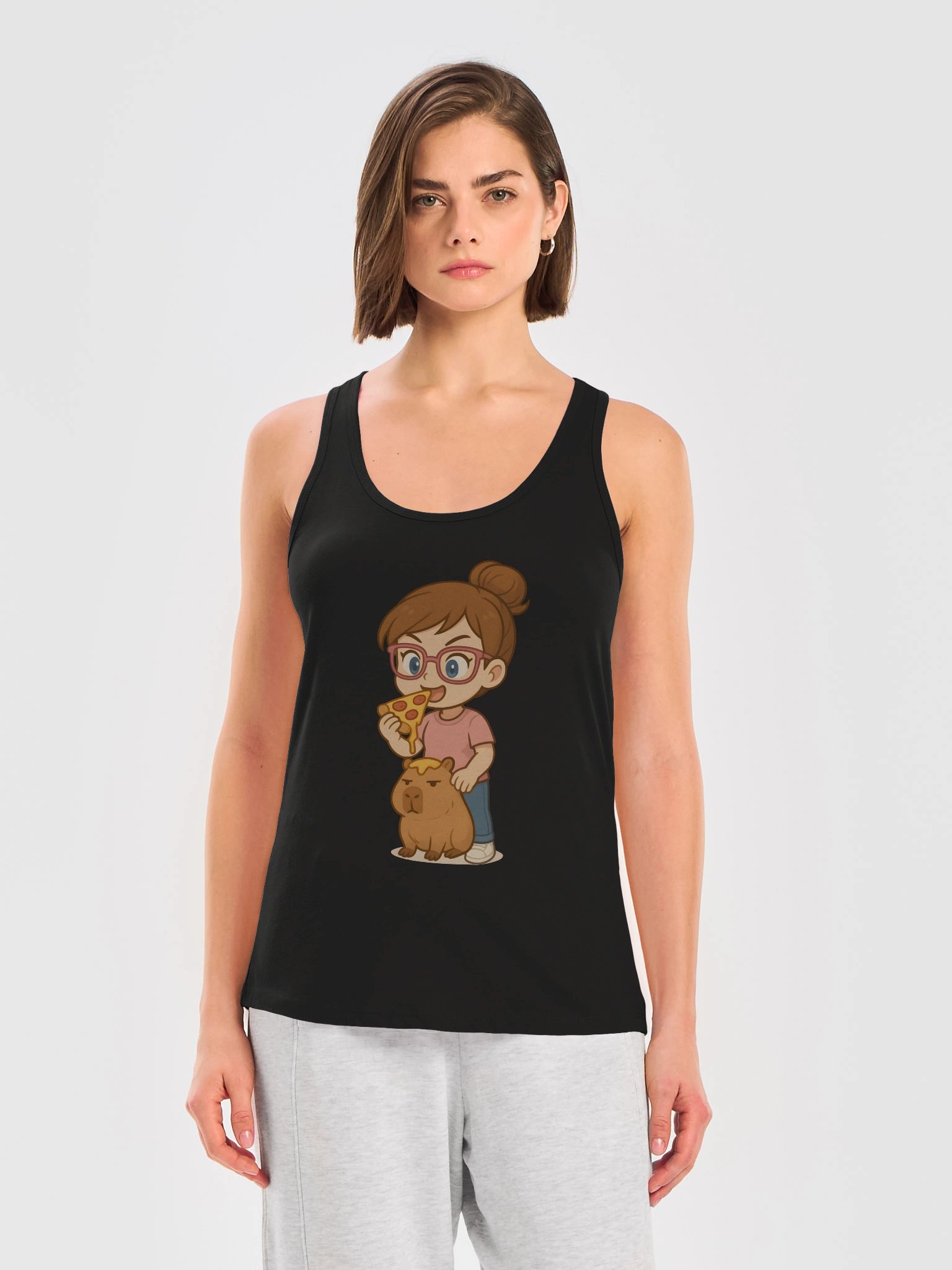 Chibi Pizza Tank Top product image (3)