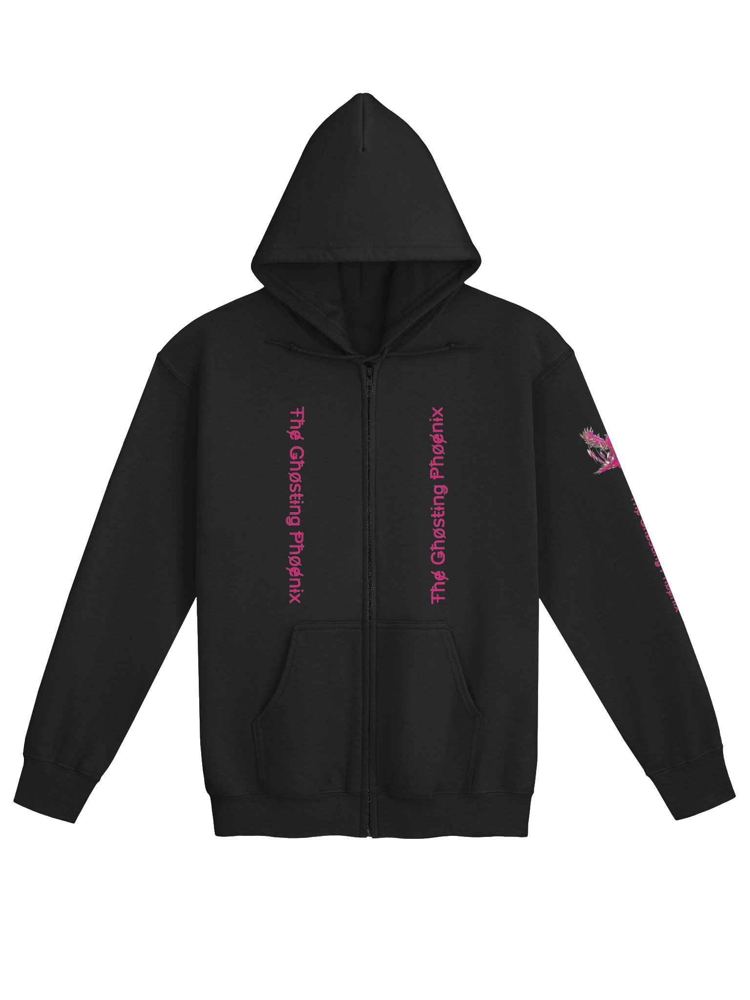Magenta Mirror Text Zip Hoodie product image (5)