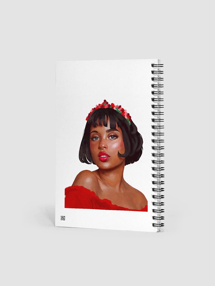 Floral Tiara Woman Notebook – Bold Red Cover Art Journal product image (2)
