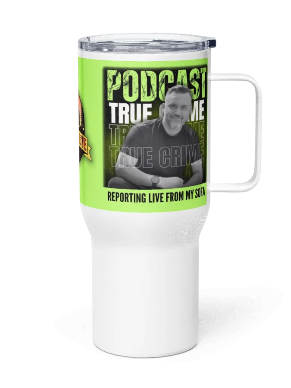Reporting Live From My Sofa Podcast Travel Mug product image (1)