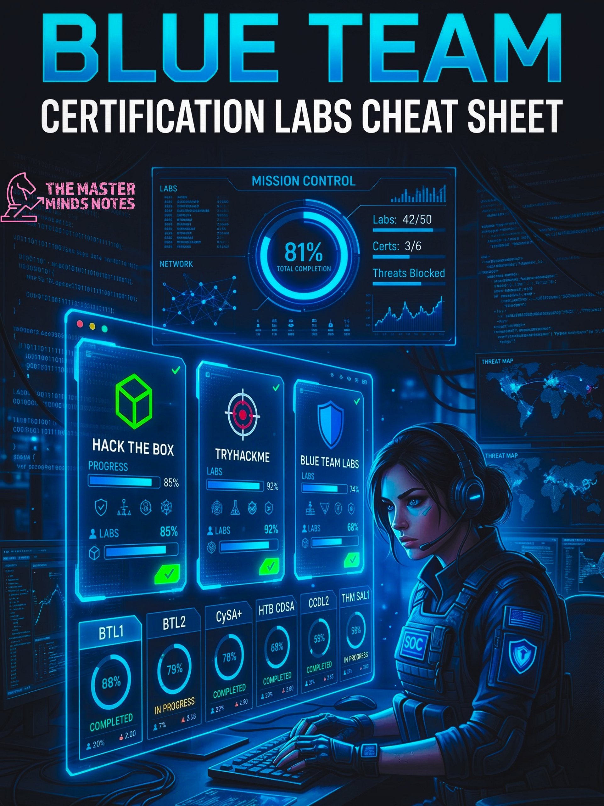 The Ultimate Blue Team Certification Labs Cheat Sheet: BTL1/BTL2/HTB CDSA/THM SAL1/CompTIA CYSA+ product image (1)