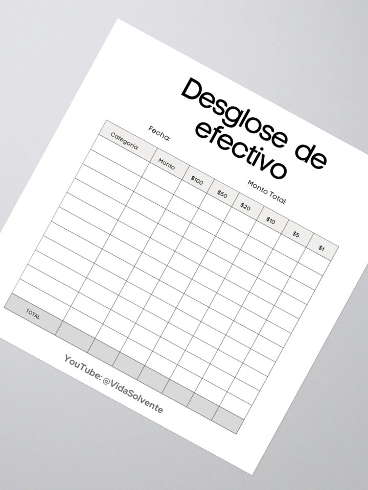 Pegatina troquelada con desglose de efectivo product image (2)