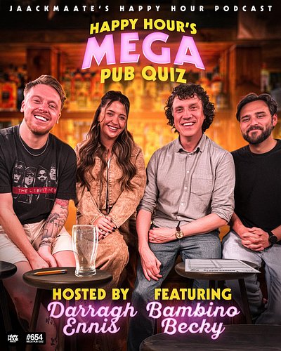 OUT NOW🚨 

Happy Hour’s MEGA PUB QUIZ! 

Jaack, Stevie and BambinoBecky go head to head in a pub quiz written and hosted by t...