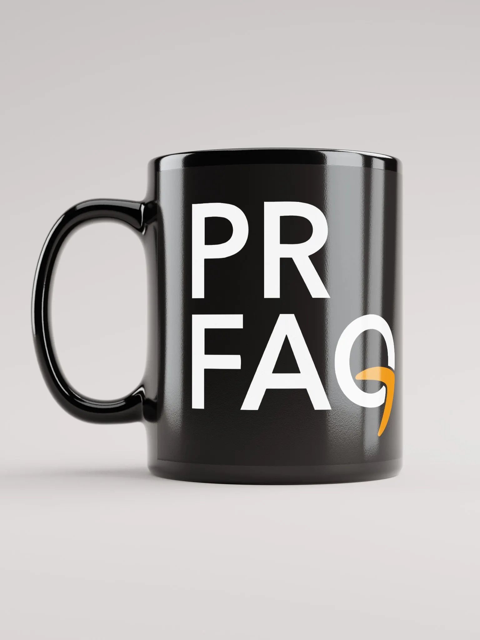 PRFAQ Glossy Black Mug product image (1)