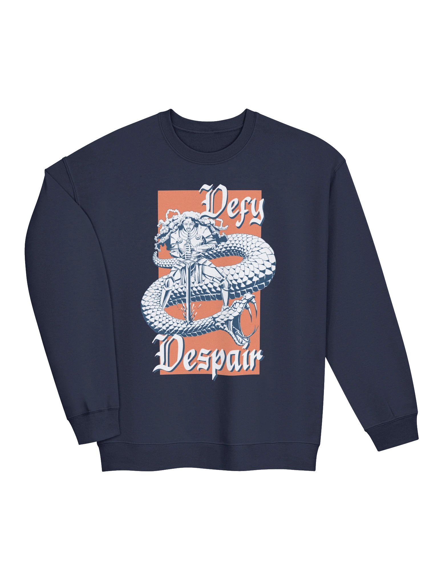 DEFY DESPAIR Warrior and Serpent crewneck (navy) product image (3)