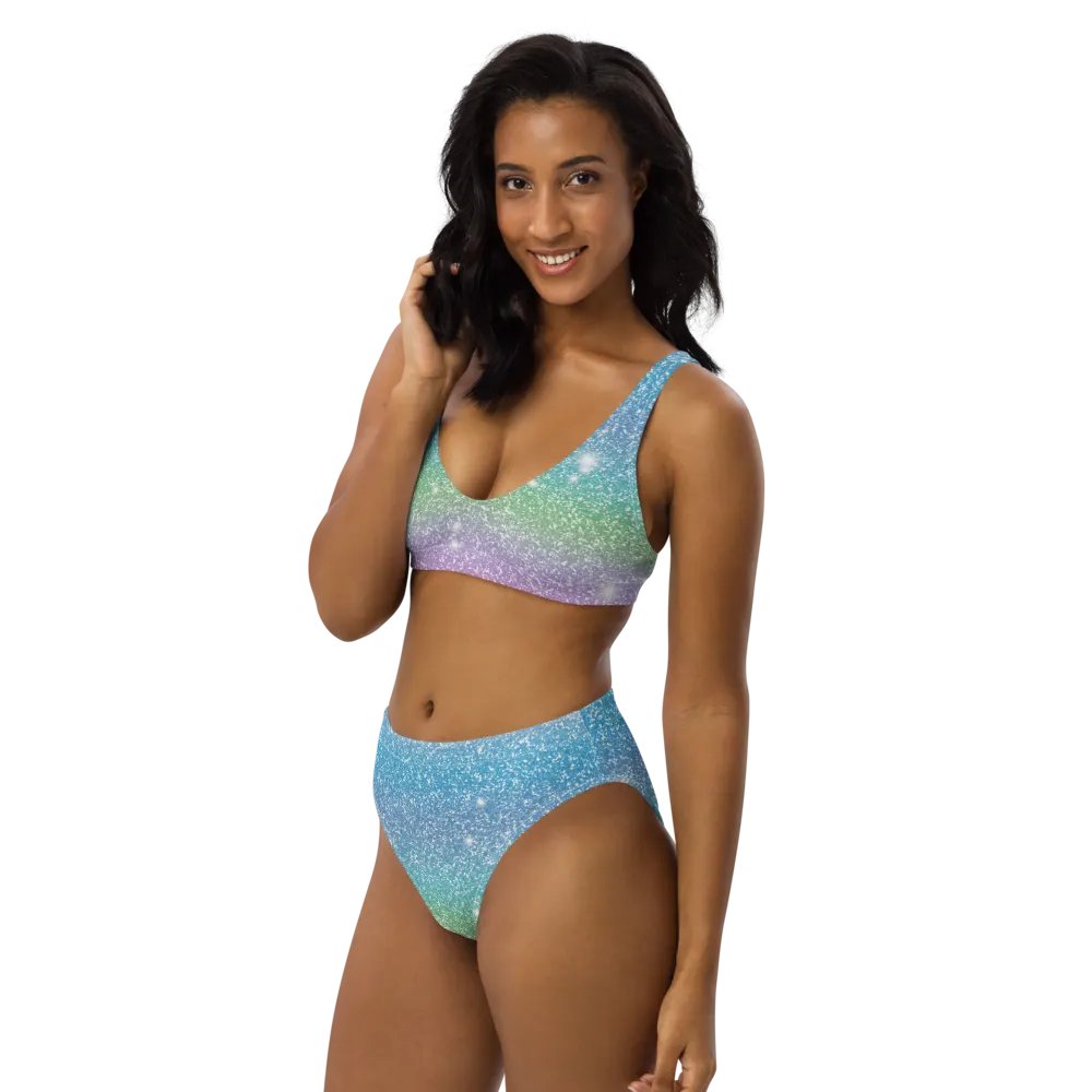 Glitter Unicorn Texture Design High Waisted Bikini (7) product image (10)
