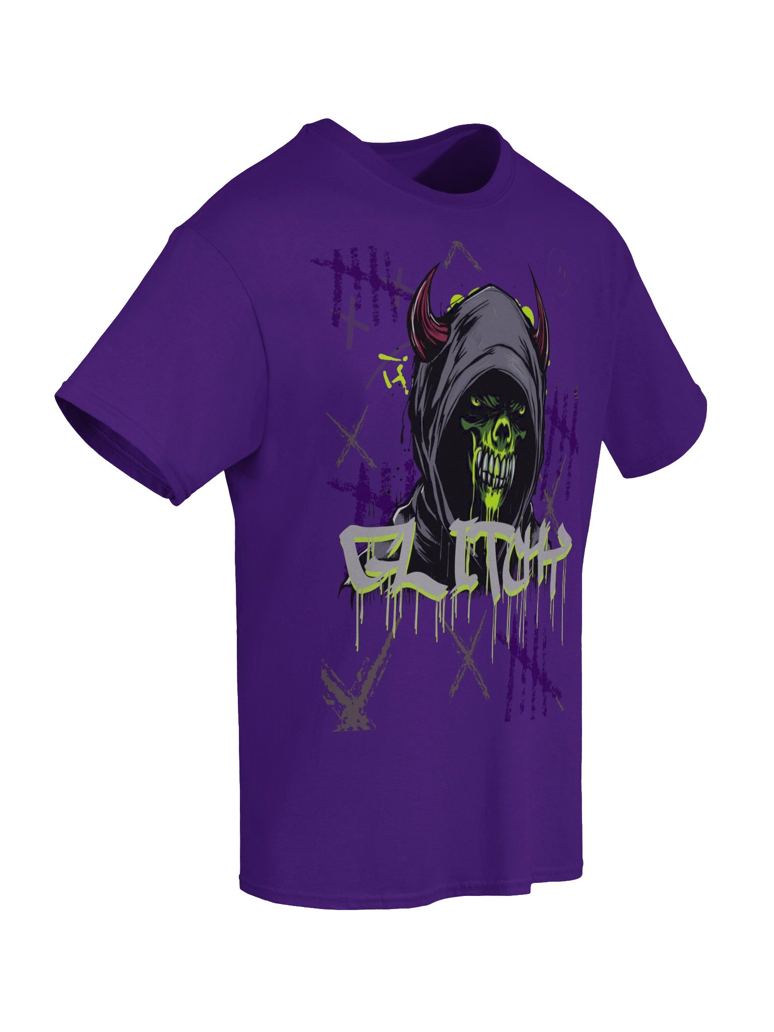 Neon Hooded Skull Graffiti Tee product image (6)
