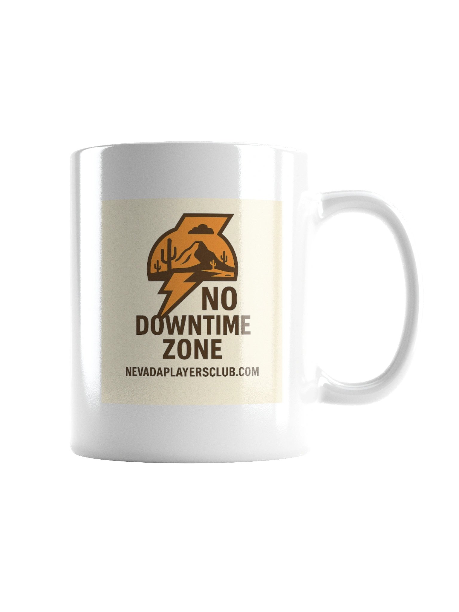 White "No Downtime Zone Mug" for Nevada Players product image (2)