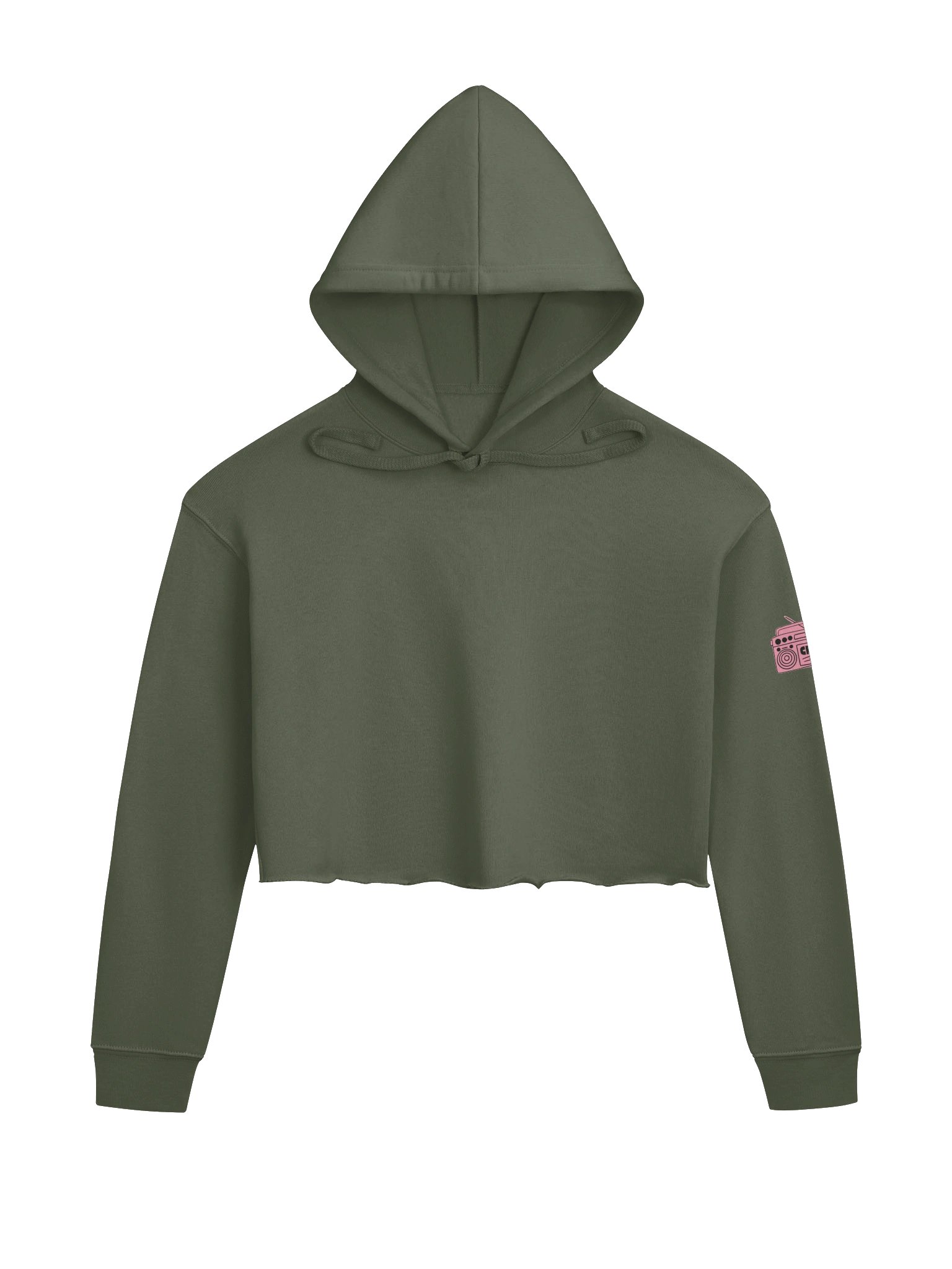 Crop Top Hoodie with Left Sleeve CRW Logo product image (5)