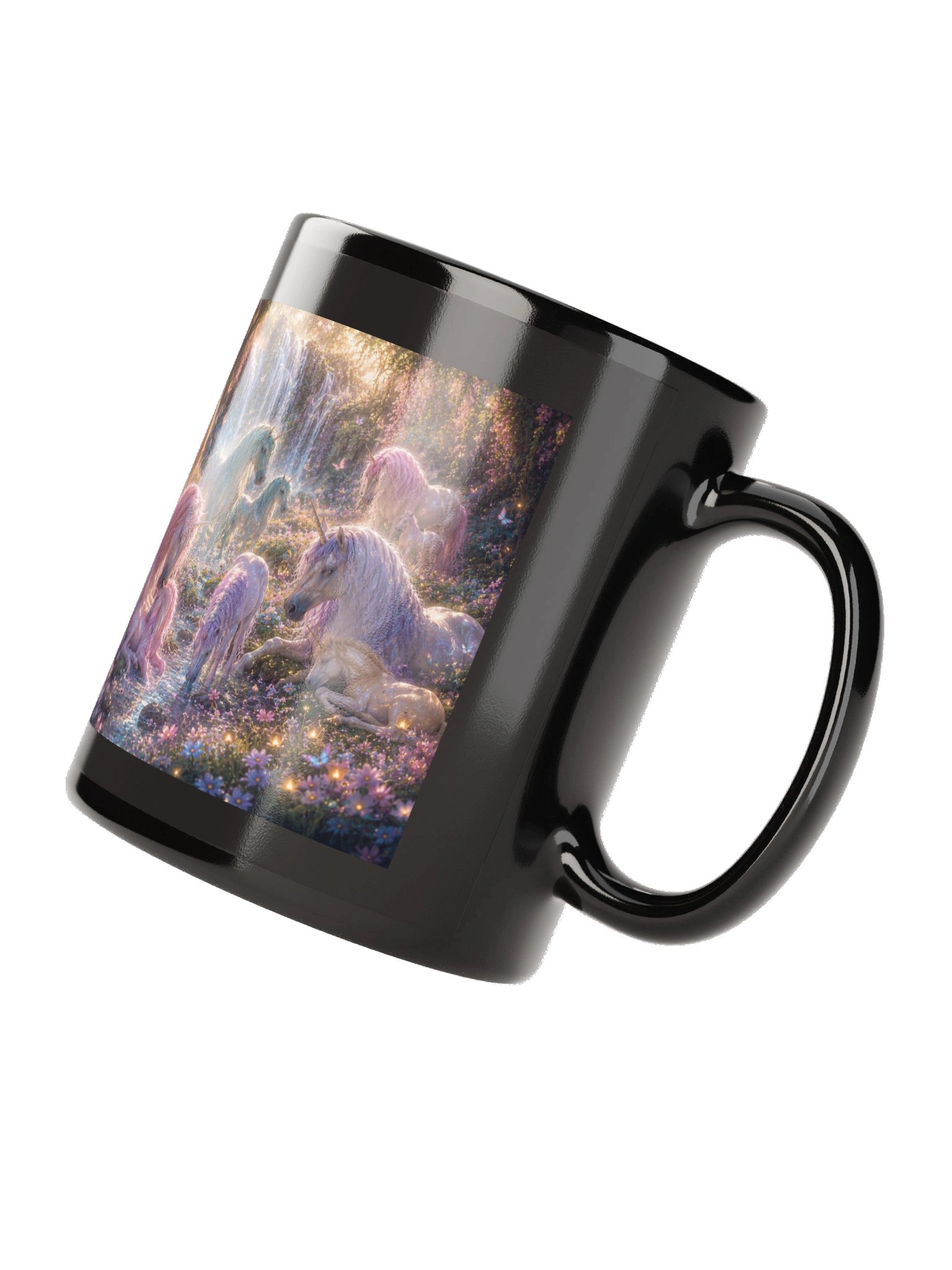 Meadow Unicorns Black Glossy Mug product image (10)