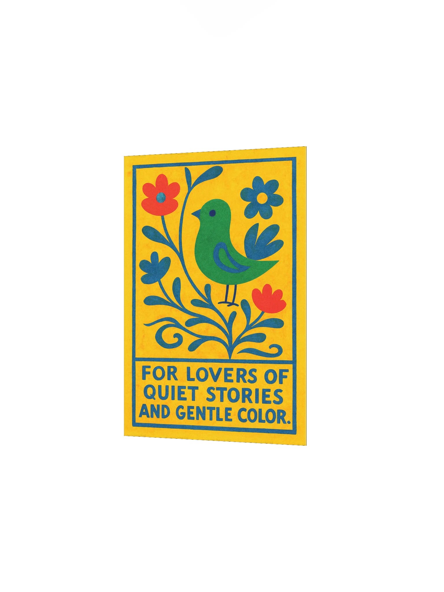 Quiet Bird & Floral Poster – Yellow Background with Gentle Color and Story – by M-Art & Design - Printed Poster product image (9)