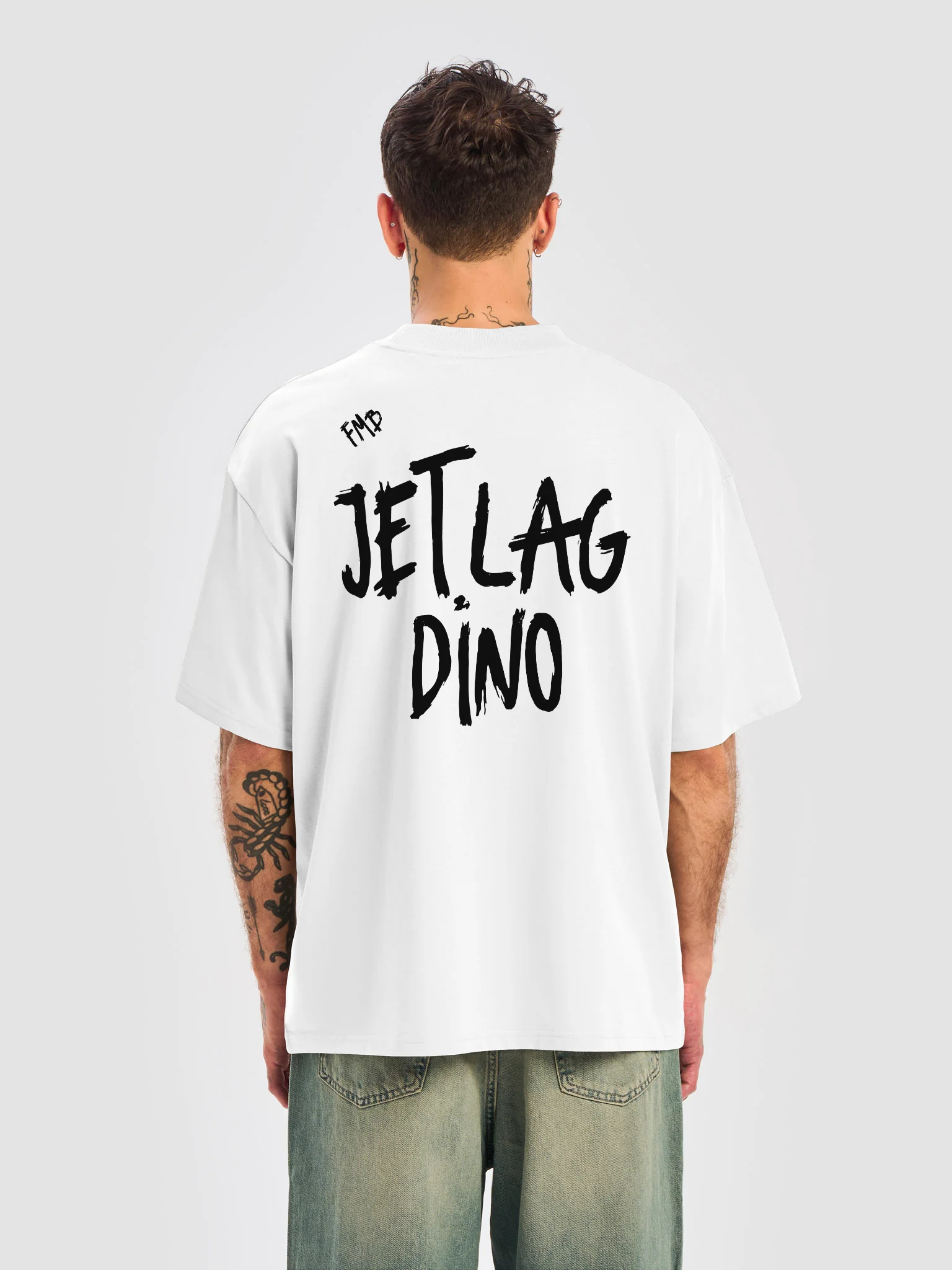 FMB ∣ JETLAG DINO Center X Oversized Tee white product image (6)