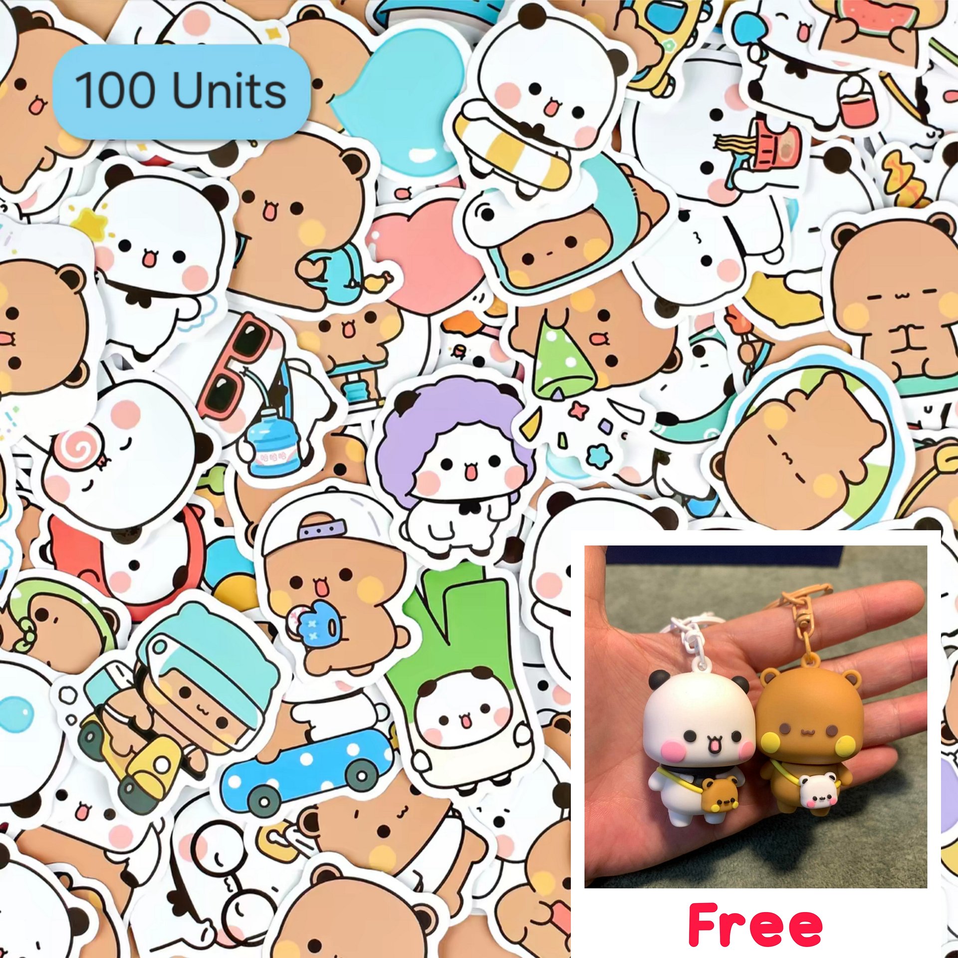 Bubu Dudu Keychain + Stickers 80 Units product image (1)