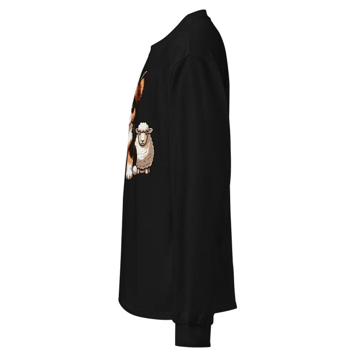 Cute Tricolor Border Collie with Sheep Long Sleeve Premium T-Shirt product image (2)