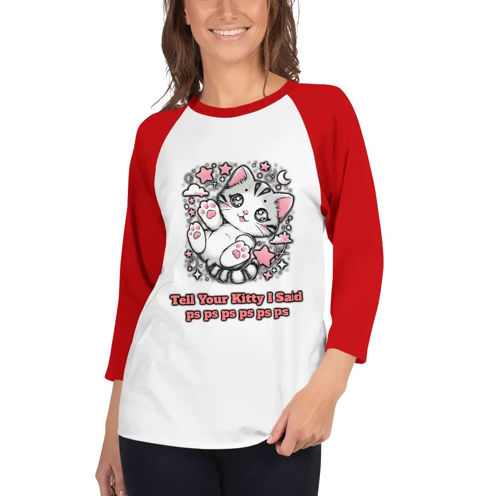 pspsps Kitty Baseball Style Tee - Light Torso Colors product image (82)