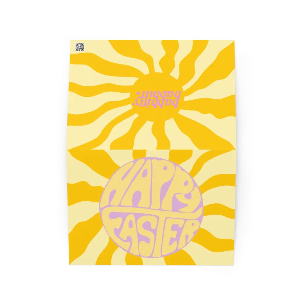 Happy Easter retro landscape greetings card product image (2)