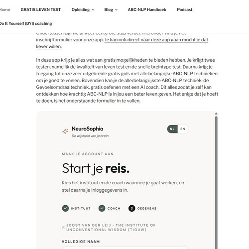 Vandaag heb ik onze nieuwe Neurosofie app zo omgebouwd dat hij via een embed code op onze websites kan draaien.

In deze app ...
