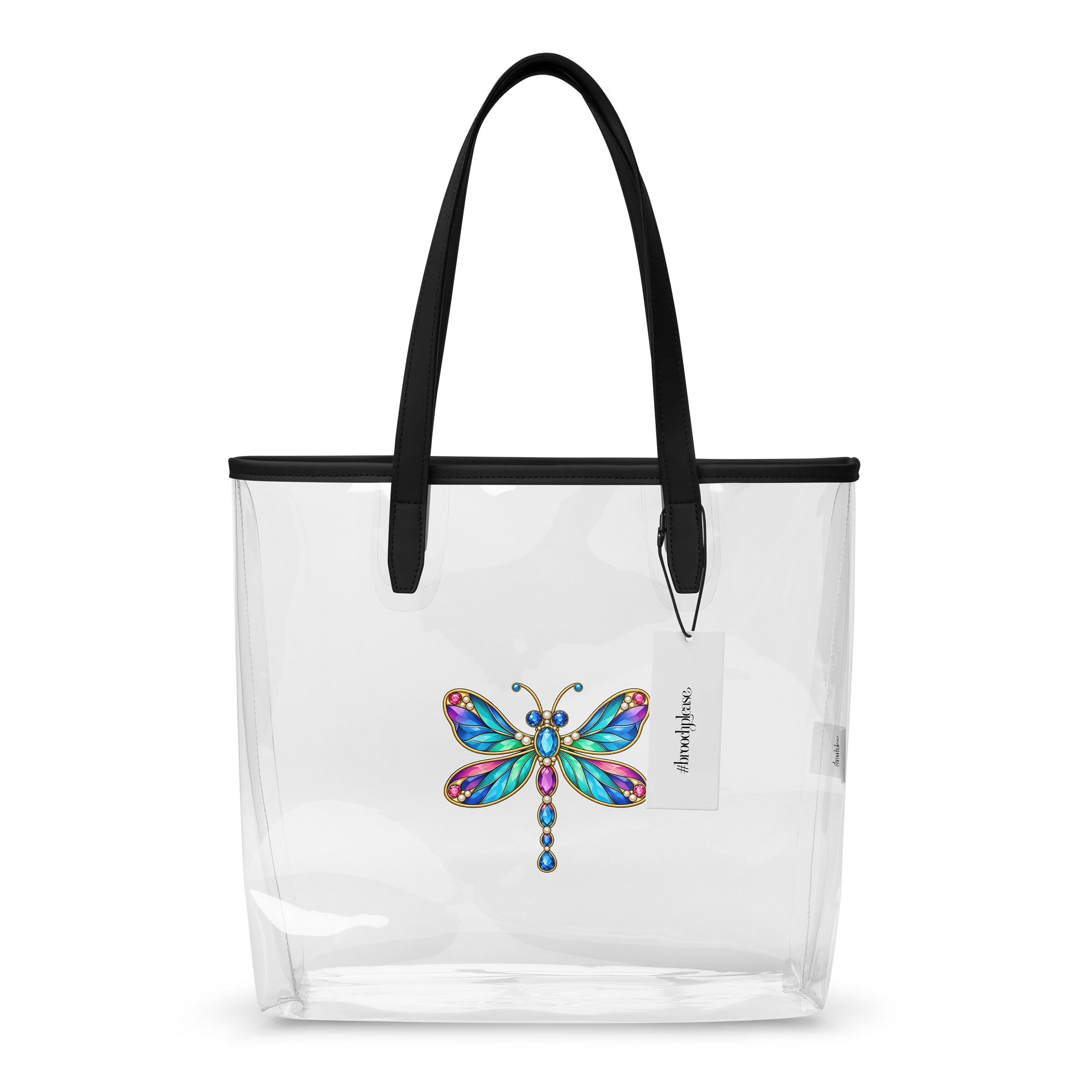 Jewel-inspired Dragonfly Brooch Clear Tote product image (1)