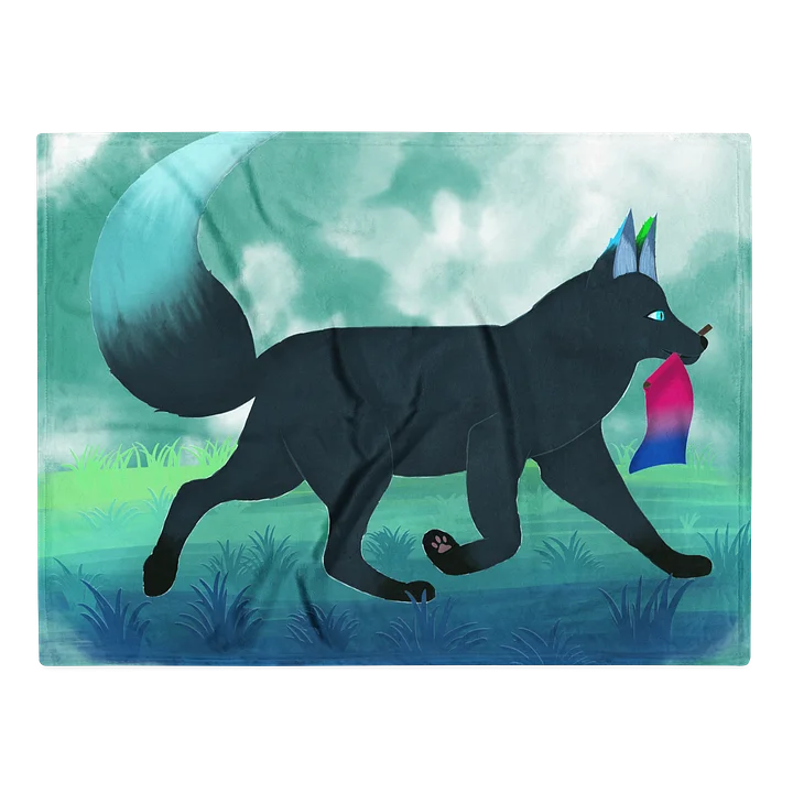 Fox Pride Trout Bisexual Flag - Throw Blanket product image (1)
