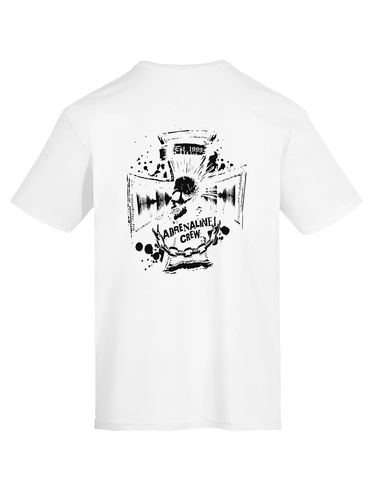 Adrenaline Crew Classic Skull T-Shirt – White product image (7)