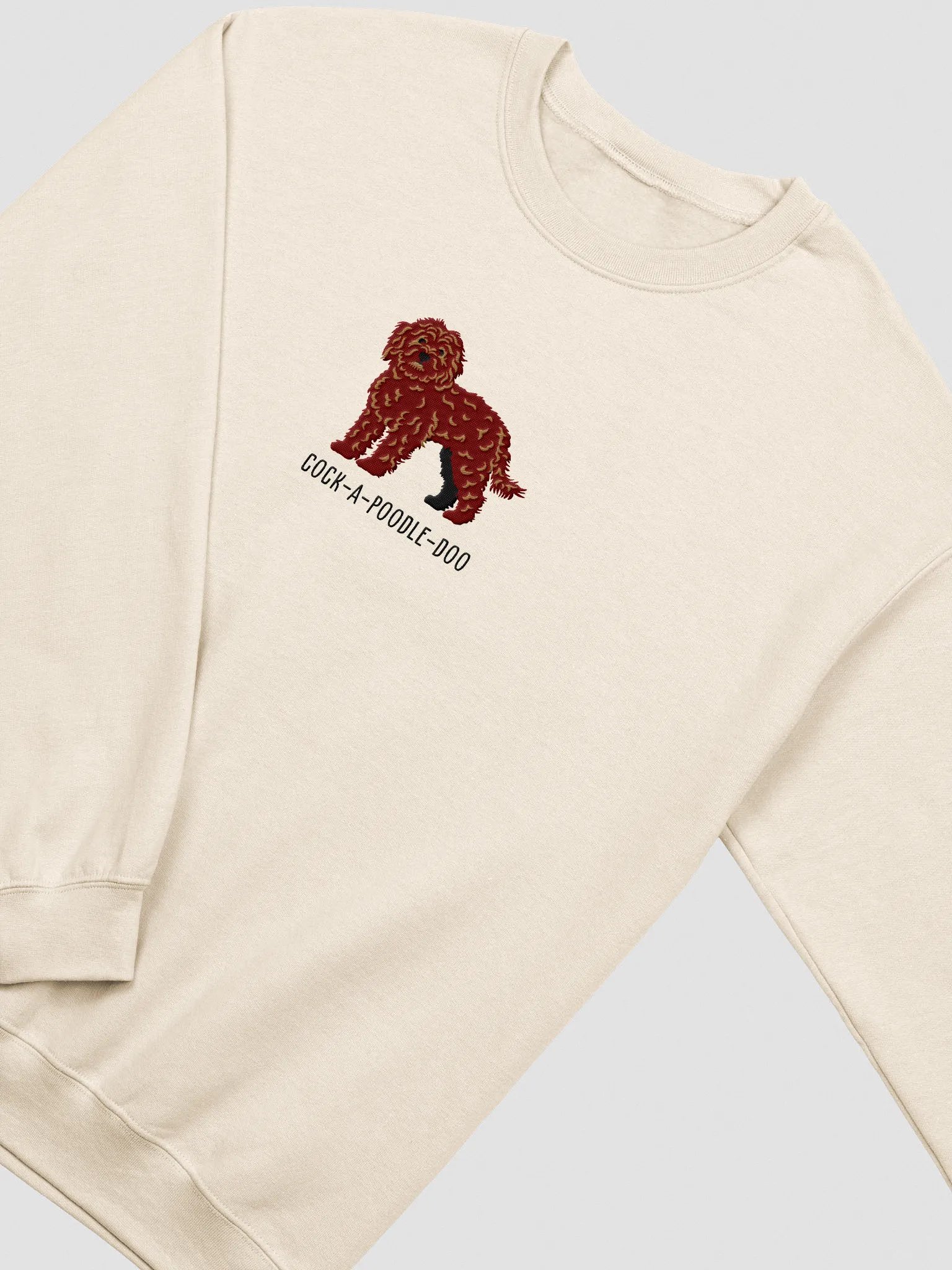 Cock-A-Poodle-Doo Sweatshirt (Embroidered) of a Cockapoo(Chocolate) product image (6)