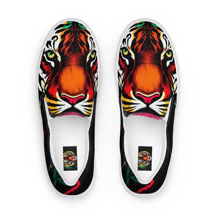 Men's pop art tiger premium canvas Slip-On Shoes product image (1)