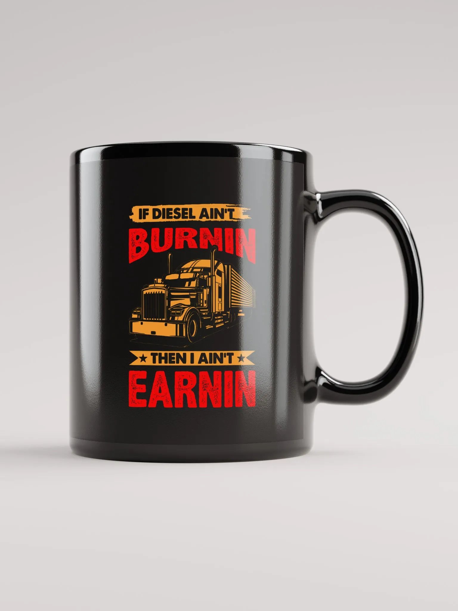 Burnin and Earnin Black Trucker Mug product image (2)