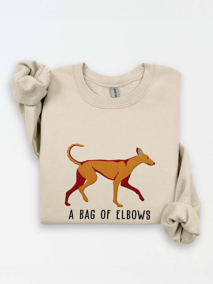 A Bag of Elbows Sweatshirt (Embroidered) of an Ibizan Hound(Tan) product image (1)