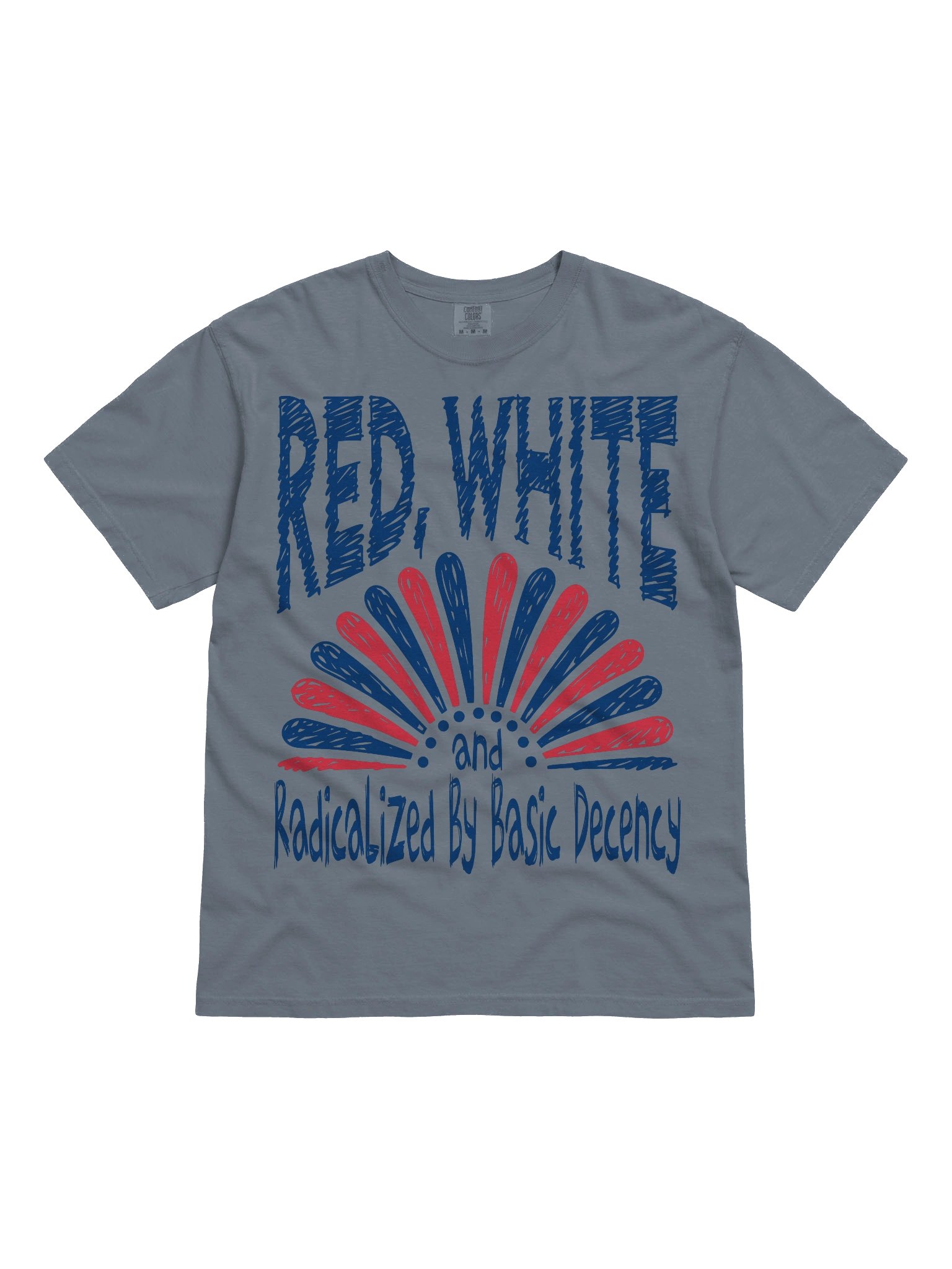 Radicalized By Basic Decency, Hand Sketch Aethetic Patriotic T shirt product image (7)