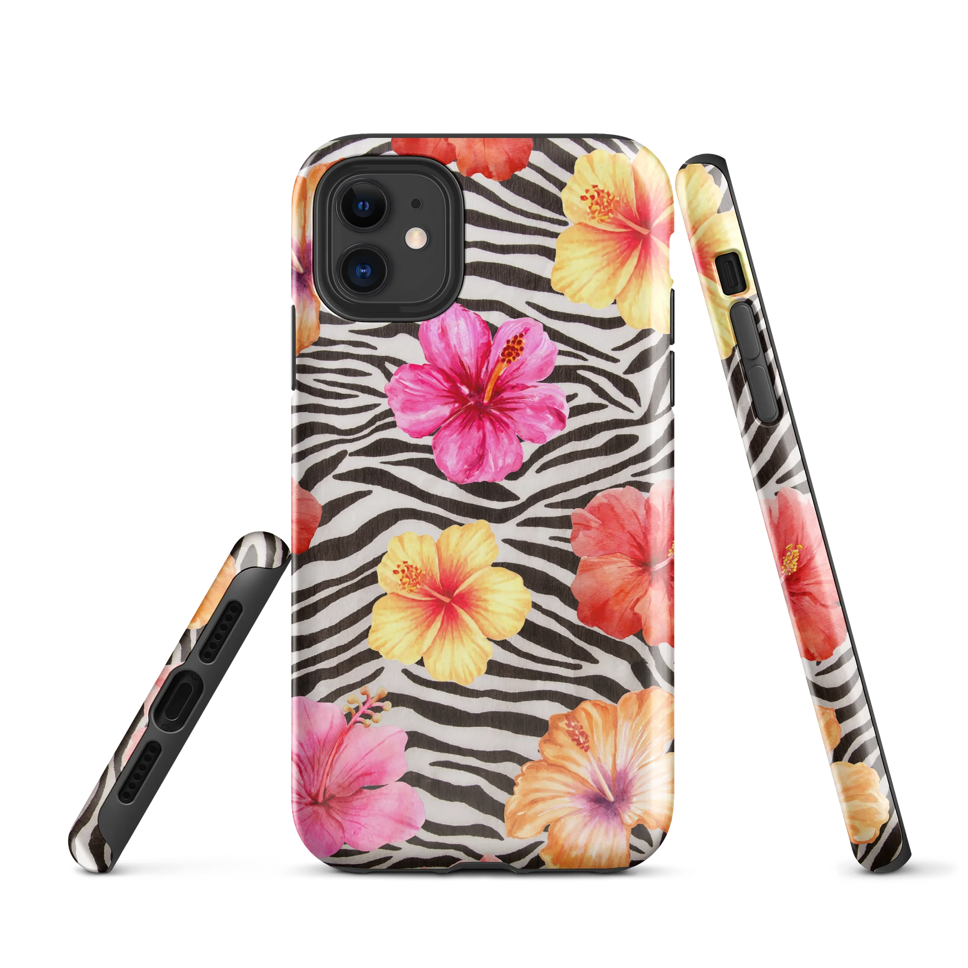 zebra hibiscus i phone case product image (1)