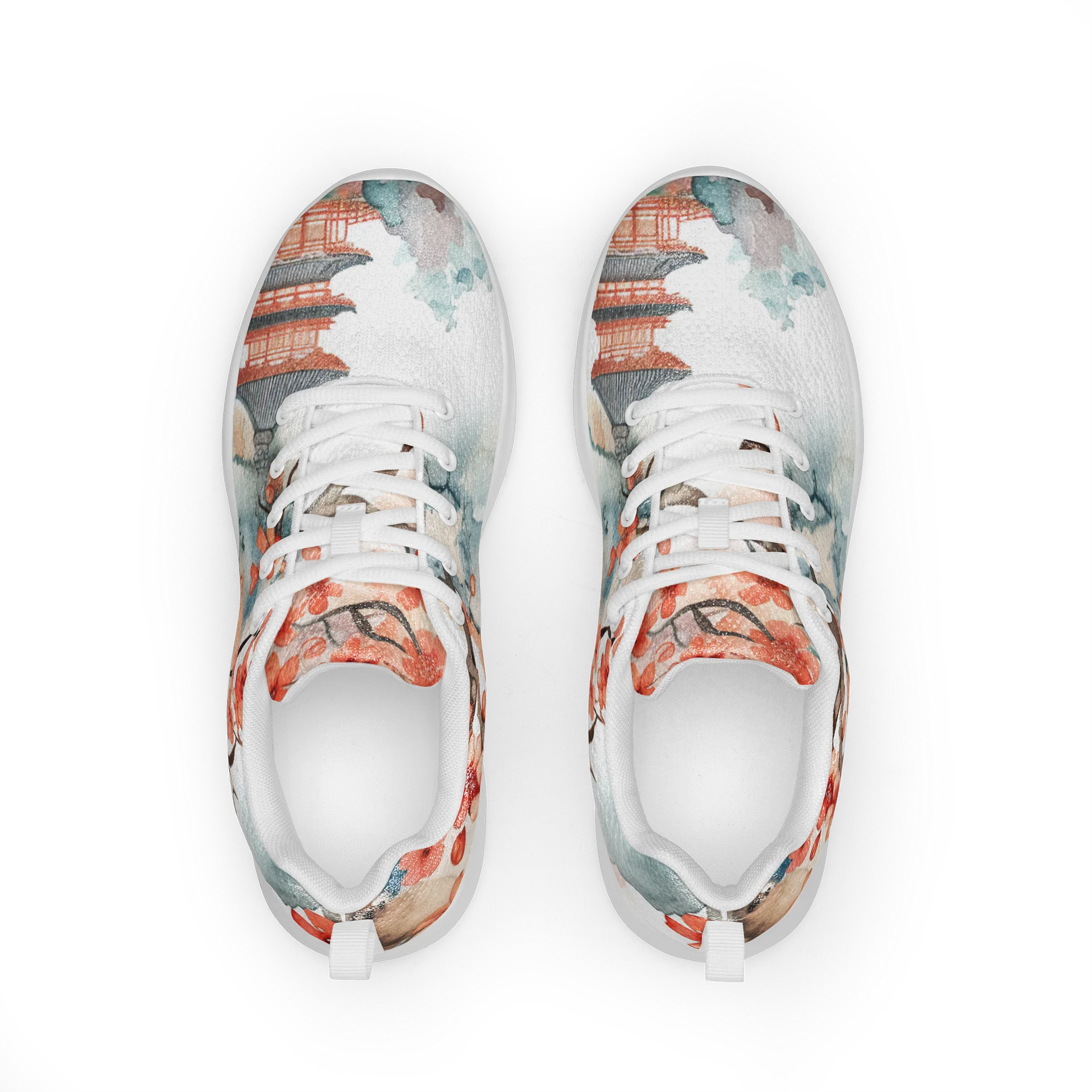 Japanese Pagoda Women's Athletic Shoes | Traditional Sakura Art Sneaker product image (2)