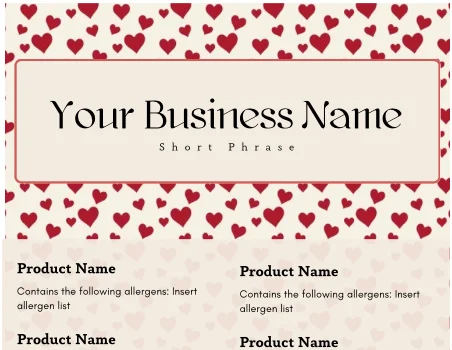 Valentines Hearts Cake Tasting Label Templates product image (2)