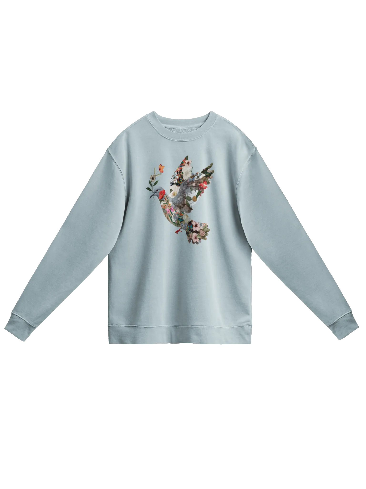 Floral Peace Dove Unisex Midnight Pigment Dyed Sweatshirt product image (1)
