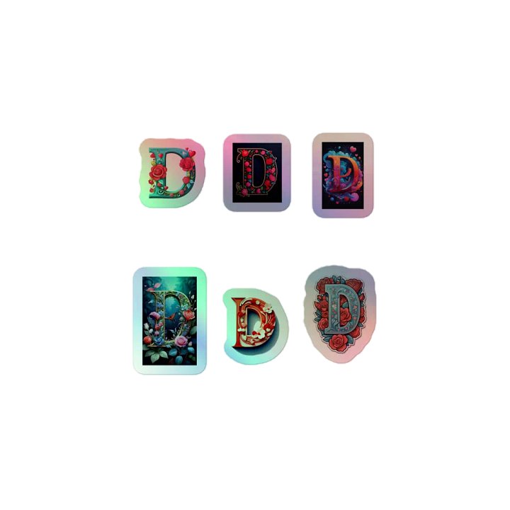 All D's Valentine’s Monogram Holo Sticker Pack product image (1)
