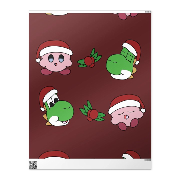 Yoshi and Kirby Christmas wrapping paper product image (1)