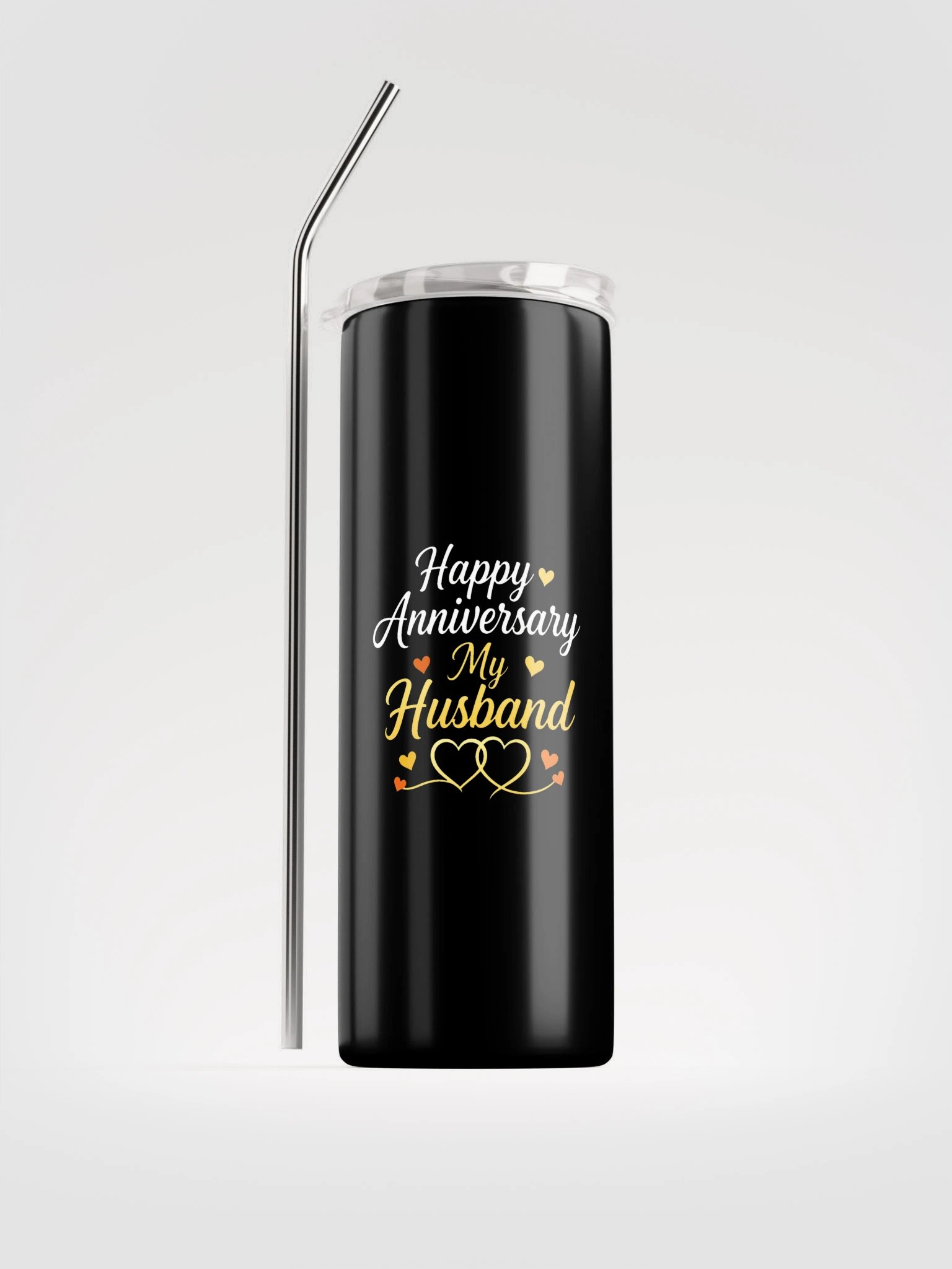 Happy Anniversary My Husband Tumbler - Double Heart product image (1)