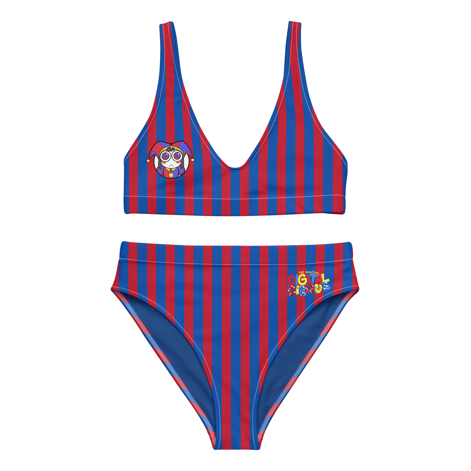 LowkeyFire Pomni Stripe High-Waisted Bikini product image (1)