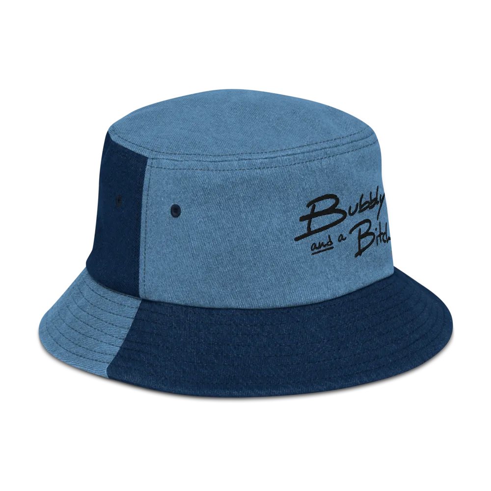 Bubbly and a B*tch (black) embroidered denim bucket hat product image (10)