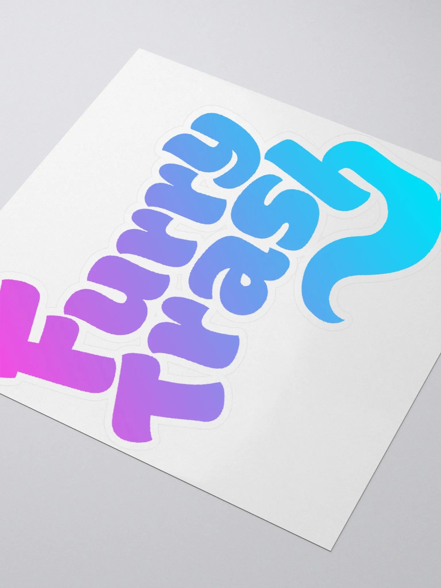 Furry Trash Sticker – Bubble Logo (Twilight Gradient) product image (3)