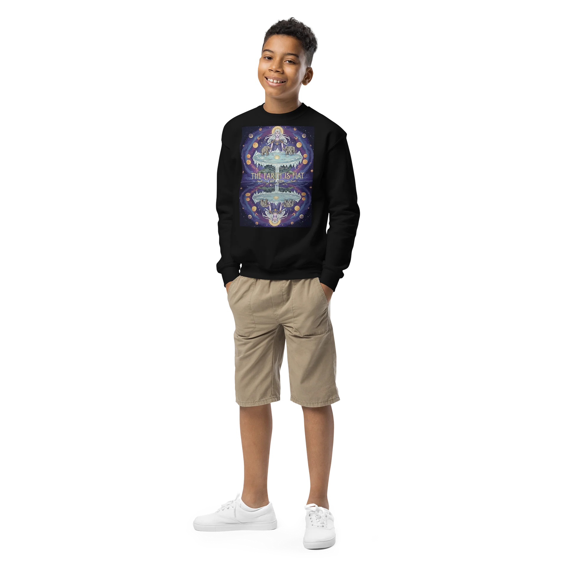 Celestial Flat Earth Youth Sweatshirt product image (1)
