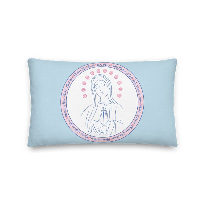 Virgin Mary Prayer Pillow with Pink Rose Halo product image (2)