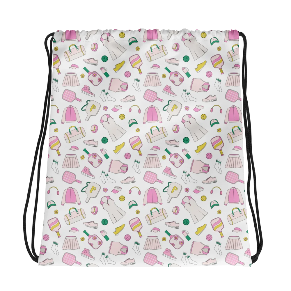 Power Pink Pickleball Drawstring Backpack product image (2)